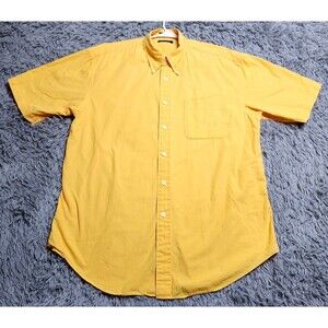 Vintage Nautica Shirt Men XL Bright Yellow Short Sleeve Sailing Button Up‎ Down